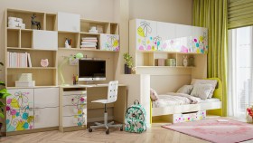 Детская комната Флёр (Белый/корпус Клен) в Канске - kansk.katalogmebeli.com | фото