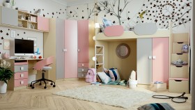 Детская комната Грэйси (Розовый/Серый/корпус Клен) в Канске - kansk.katalogmebeli.com | фото