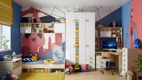 Детская комната Клаксон без машинок (Белый/корпус Клен) в Канске - kansk.katalogmebeli.com | фото