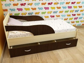 Кровать детская Максимка Млечный дуб/Венге в Канске - kansk.katalogmebeli.com | фото