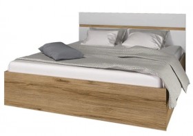 Ким кровать 1,6 (Дуб сонома/белый глянец) в Канске - kansk.katalogmebeli.com | фото