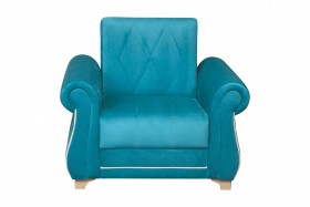 Кресло для отдыха "Порто" (велюр киви бирюза / микровельвет крем) в Канске - kansk.katalogmebeli.com | фото 3