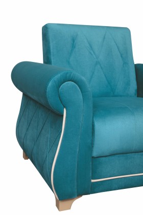 Кресло для отдыха "Порто" (велюр киви бирюза / микровельвет крем) в Канске - kansk.katalogmebeli.com | фото 5