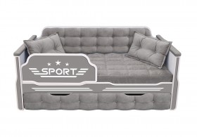 Кровать 170 серии Спорт 1 ящик 45 Серый (подушки) в Канске - kansk.katalogmebeli.com | фото