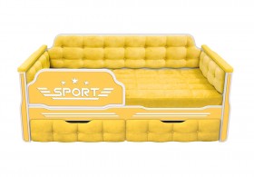 Кровать 180 серии Спорт 2 ящика 74 Жёлтый (мягкие боковые накладки) в Канске - kansk.katalogmebeli.com | фото