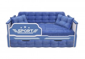 Кровать 190 серии Спорт 1 ящик 85 Синий (подушки) в Канске - kansk.katalogmebeli.com | фото