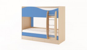 Кровать 2-х ярусная с ящиками (Беленый дуб/Синий) в Канске - kansk.katalogmebeli.com | фото 4