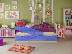 Кровать детская 1,6м Дельфин (Синий металлик) в Канске - kansk.katalogmebeli.com | фото