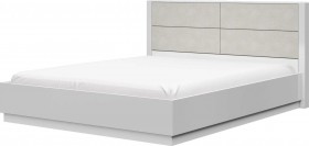 Кровать двойная 1400х2000 Вива (Белый/Белый глянец/Платина) в Канске - kansk.katalogmebeli.com | фото