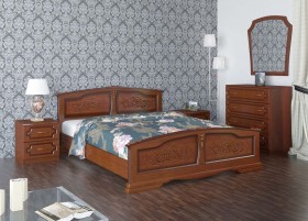 Кровать Елена из массива сосны 1800*2000 Орех в Канске - kansk.katalogmebeli.com | фото