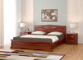 Кровать Карина-7 из массива сосны 1400*2000 Орех в Канске - kansk.katalogmebeli.com | фото