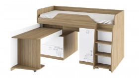 Кровать комбинированная «Оксфорд» (Ривьера/Белый с рисунком) в Канске - kansk.katalogmebeli.com | фото 3