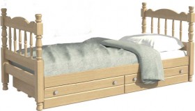 Кровать одинарная Аленка из массива сосны 800*1890 Сосна в Канске - kansk.katalogmebeli.com | фото 1