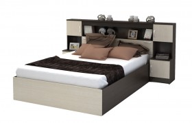 Кровать с прикроватным блоком КР 552 Спальня Basya (венге/белфорт) в Канске - kansk.katalogmebeli.com | фото