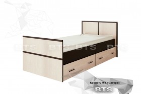 Кровать Сакура с настилом и ящиками 0,9 (Венге/Лоредо) в Канске - kansk.katalogmebeli.com | фото
