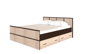 Кровать Сакура с настилом и ящиками 1,6 (Венге/Лоредо) в Канске - kansk.katalogmebeli.com | фото