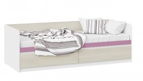Кровать «Сканди» с 2 ящиками Дуб Гарден/Белый/Лиловый в Канске - kansk.katalogmebeli.com | фото