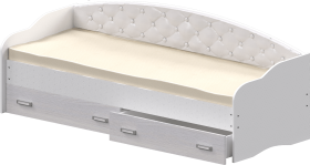 Кровать Софа-7 с мягкой спинкой (800х1900) Белый в Канске - kansk.katalogmebeli.com | фото