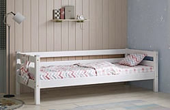 Кровать Соня Вариант 2 с задней защитой Белый полупрозрачный в Канске - kansk.katalogmebeli.com | фото