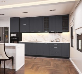 Кухонный гарнитур 1,8м Луксор высокие модули (Клен серый/корпус венге) в Канске - kansk.katalogmebeli.com | фото