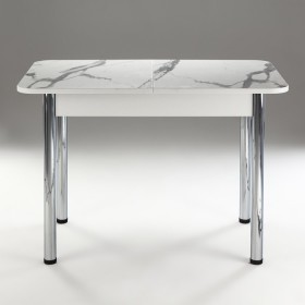Кухонный стол 1100*700/400 ф 2 Пластик, мрамор белый в Канске - kansk.katalogmebeli.com | фото