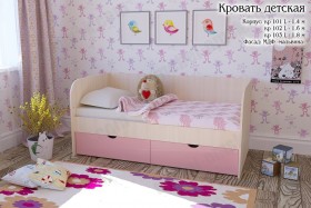 Мальвина Кровать детская 2 ящика 1.8 Розовыйй глянец в Канске - kansk.katalogmebeli.com | фото