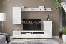 Мебель для гостиной МГС 4 (Белый/Белый глянец) в Канске - kansk.katalogmebeli.com | фото