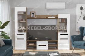 Мебель для гостиной МГС 6 (Исполнение 1/Дуб золотой/Белый глянец) в Канске - kansk.katalogmebeli.com | фото 1