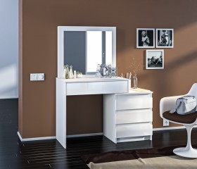 Медея СБ-3232 Стол туалетный Белый/Белый глянец в Канске - kansk.katalogmebeli.com | фото