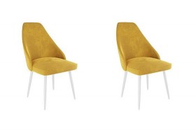 Набор стульев Милан 2 шт (желтый велюр/белый) в Канске - kansk.katalogmebeli.com | фото