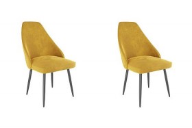 Набор стульев Милан 2 шт (желтый велюр/черный) в Канске - kansk.katalogmebeli.com | фото