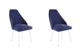Набор стульев Милан 2 шт (синий велюр/белый) в Канске - kansk.katalogmebeli.com | фото