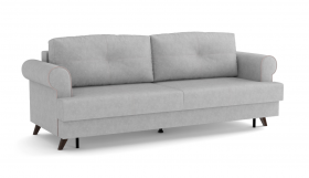 Оливер / диван - кровать 3-х местн. (еврокнижка) (велюр велутто серебряный 52 в Канске - kansk.katalogmebeli.com | фото