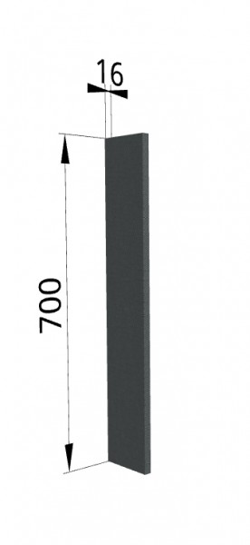 Панель торцевая ПТ 400 Квадро (для шкафа торцевого верхнего) Железо в Канске - kansk.katalogmebeli.com | фото