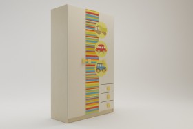 Шкаф 3-х створчатый с ящиками Клаксон (Бежевый/корпус Клен) в Канске - kansk.katalogmebeli.com | фото