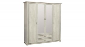 Шкаф для одежды "Сохо" (бетон пайн белый/2 ящика/зеркало) в Канске - kansk.katalogmebeli.com | фото