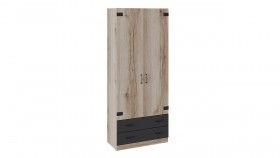 Шкаф для одежды комбинированный «Окланд» (Фон Черный/Дуб Делано) в Канске - kansk.katalogmebeli.com | фото