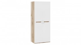 Шкаф для одежды с 2-мя дверями «Фьюжн» Дуб Делано/Белый глянец в Канске - kansk.katalogmebeli.com | фото