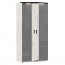 Техно ЛД 678.130.000.007 Шкаф 2-хстворчатый с комбинированными дверями (Дуб Крафт белый/Серый шифер) в Канске - kansk.katalogmebeli.com | фото