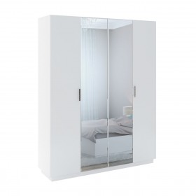 Шкаф с зер. 4 двери М22 Спальня Тиффани (белый текстурный) в Канске - kansk.katalogmebeli.com | фото
