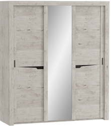 Шкаф трехдверный Соренто с раздвижными дверями Дуб бонифаций/Кофе структурный матовый в Канске - kansk.katalogmebeli.com | фото 1
