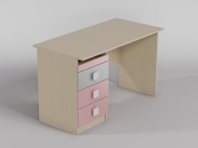 Стол (прямая столешница) Грэйси (Розовый/Серый/корпус Клен) в Канске - kansk.katalogmebeli.com | фото